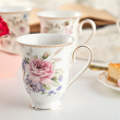 kubek w kwiaty porcelanowy ręcznie dekorowany złotem