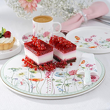 Patera i łopatka do tortu porcelanowa w kwiaty