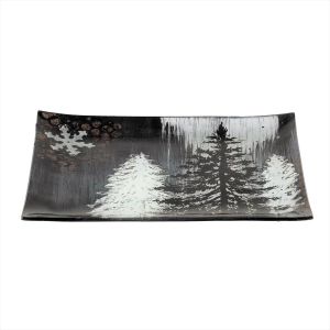 Półmisek prostokątny szklany Talerz do ciasta 25 x 20 cm FROST