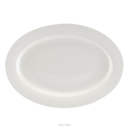 Biały półmisek do wędlin z porcelany kostnej