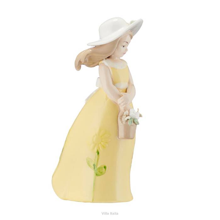 figurka porcelanowa dziewczynka w żółtej sukience