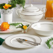 Serwis obiadowo kawowy porcelanowy na 12 osób z wazą BLANCHE 14