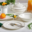 Serwis obiadowo kawowy porcelanowy na 12 osób z wazą BLANCHE 14