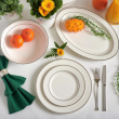 Serwis obiadowo kawowy porcelanowy na 12 osób z wazą BLANCHE 15