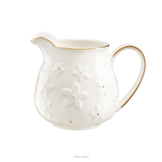 dzbanuszek na mleko porcelanowy ze złotymi zdobieniami
