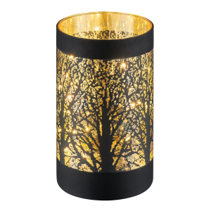 Lampion czarny szklany NOTTE - LED drzewa