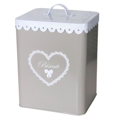 Pojemnik puszka na ciastka metalowy prostokątny wysokość 18 cm LACE