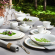 Serwis obiadowo kawowy porcelanowy na 12 osób z wazą NAOMI GOLD 20