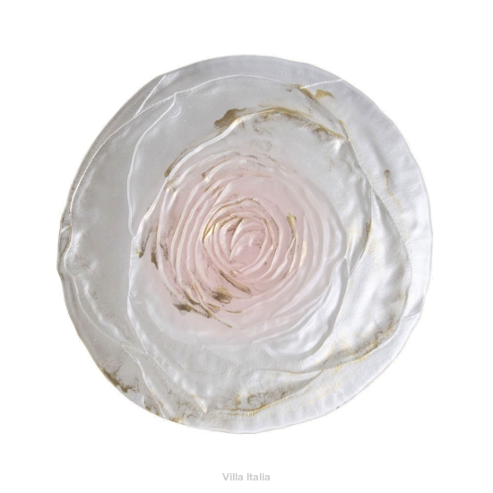 Talerz do ciasta Półmisek szklany 34 cm AMANDA pink 