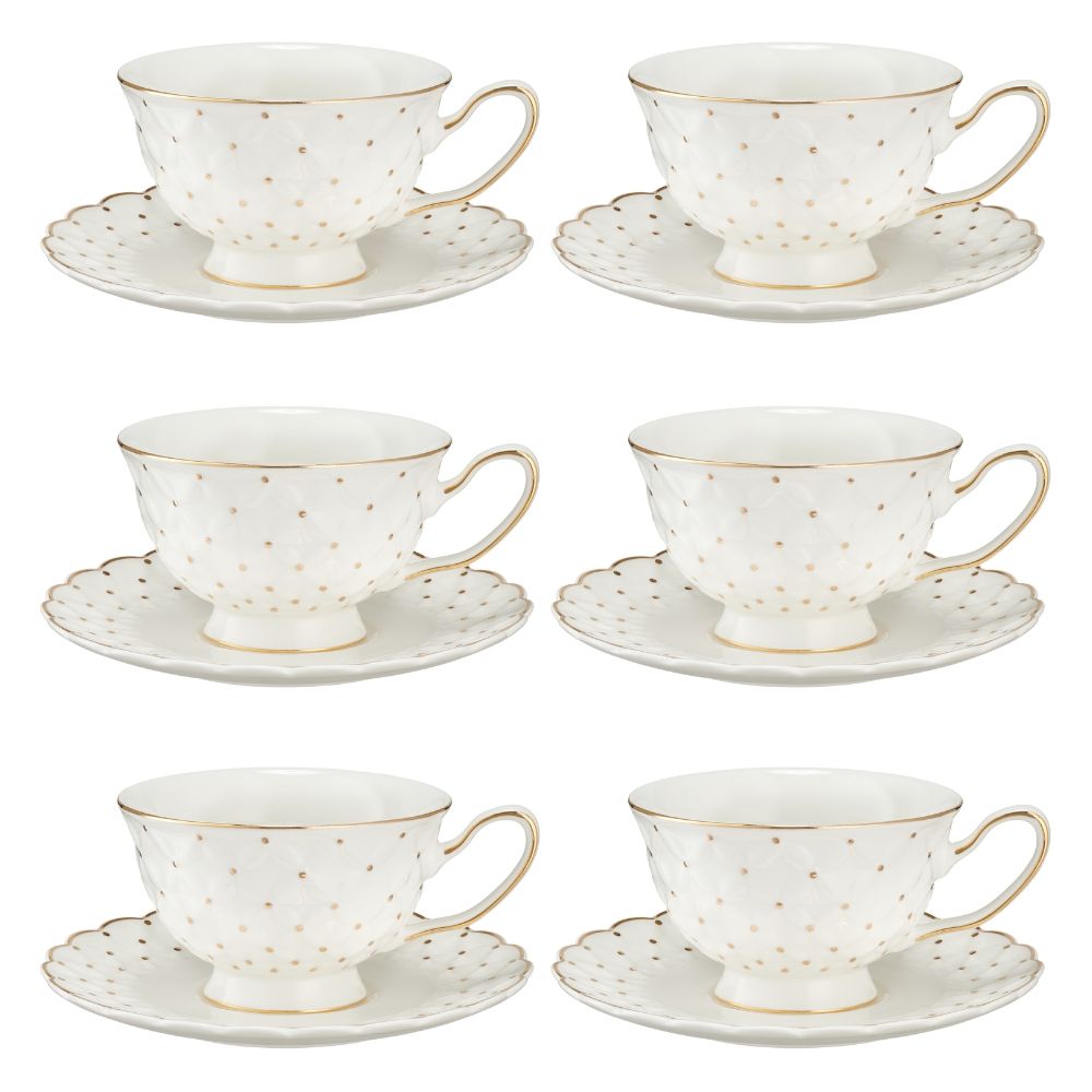 Komplet filiżanek porcelanowych 200 ml 6 sztuk ALEXIA