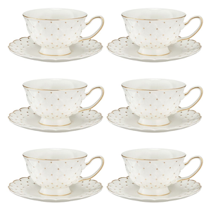 Komplet filiżanek porcelanowych 200 ml 6 sztuk ALEXIA