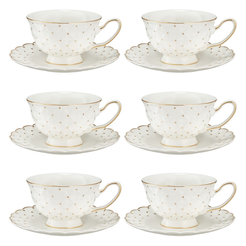 Komplet filiżanek porcelanowych 200 ml 6 sztuk ALEXIA