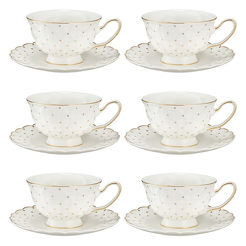 Komplet filiżanek porcelanowych 200 ml 6 sztuk ALEXIA