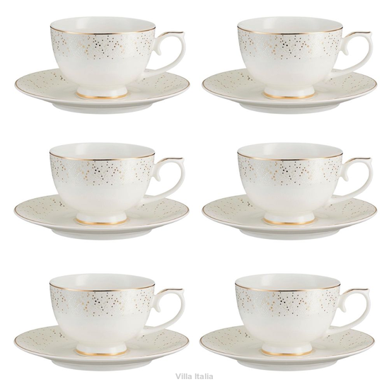 Komplet filiżanek porcelanowych 230 ml 6 sztuk DIANA