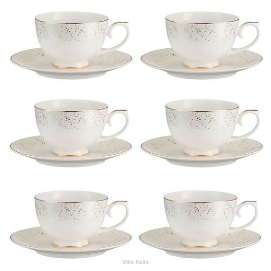 Komplet filiżanek porcelanowych 230 ml 6 sztuk DIANA