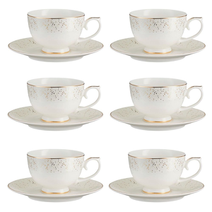 Komplet filiżanek porcelanowych 230 ml 6 sztuk DIANA