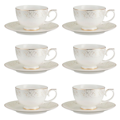 Komplet filiżanek porcelanowych 230 ml 6 sztuk DIANA