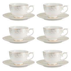 Komplet filiżanek porcelanowych 230 ml 6 sztuk DIANA