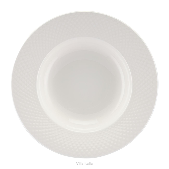 Talerz do zupy z białej porcelany kostnej