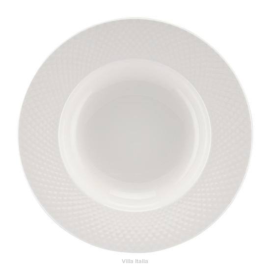 Talerz do zupy z białej porcelany kostnej