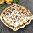 Misa dekoracyjna Patera porcelanowa malowana złotem MARIPOSA 30 cm 9