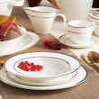 Serwis obiadowo-kawowy porcelanowy i złote sztućce