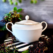 Elegancka waza porcelanowa 3 litry ze złotą linią do podawania zup