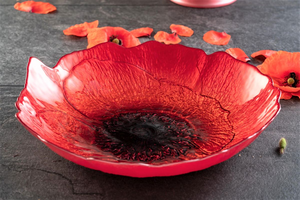 Misa na owoce czerwona 30 cm Salaterka szklana MAK 