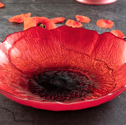 Misa na owoce czerwona 30 cm Salaterka szklana MAK 