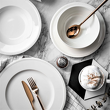 biała kolekcja ceramiczna do jadalni