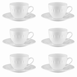 Komplet filiżanek porcelanowych 250 ml 6 sztuk MESYNA WHITE