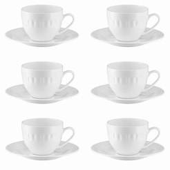 Komplet filiżanek porcelanowych 250 ml 6 sztuk MESYNA WHITE