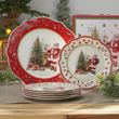 Talerzyk deserowy świąteczny 19 cm porcelanowy SANTA CLAUS 7