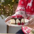 Talerzyk deserowy świąteczny 19 cm porcelanowy SANTA CLAUS 6