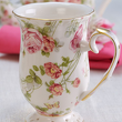 Kubek porcelanowy dekorowany złota linia 300 ml ROSE GARDEN 4
