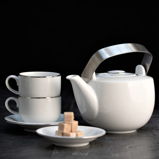 Serwis kawowy na 6 osób porcelanowy PLUS PLATIN