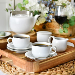 Serwis kawowy na 6 osób porcelanowy PLUS PLATIN