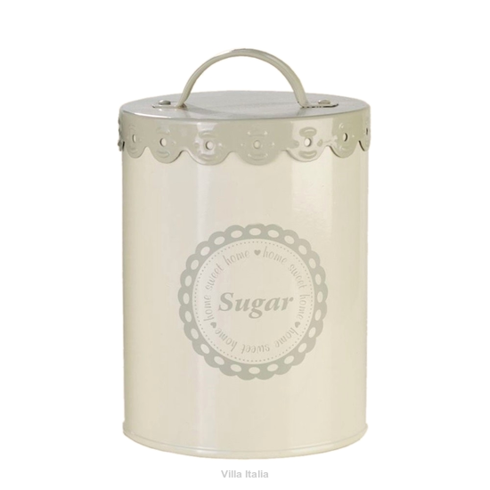 Pojemnik na cukier metalowy okrągły wysokość 15 cm SUNWAY