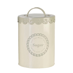 Pojemnik puszka na cukier metalowy okrągły wysokość 15 cm SUNWAY