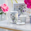 kubek porcelanowy z zaparzaczem w zestawie prezentowym
