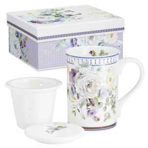 Kubek z zaparzaczem 300ml porcelanowy w pudełku ozdobnym FANTAZY