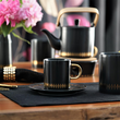 Serwis kawowy porcelanowy na 6 osób GAJA Black 7