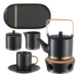 Serwis kawowy porcelanowy na 6 osób GAJA Black 1