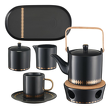 Serwis kawowy porcelanowy na 6 osób GAJA Black 1