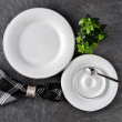 Talerzyk deserowy śniadaniowy 21,5 cm porcelanowy PLUS PLATIN 1