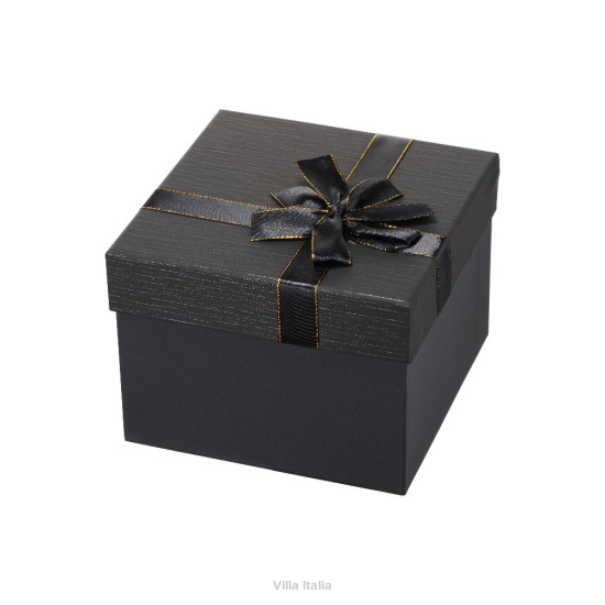 Pudełko prezentowe czarne z satynową kokardą