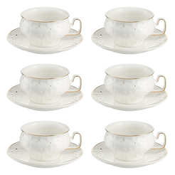 Komplet filiżanek porcelanowych 280 ml 6 sztuk FIORELLA