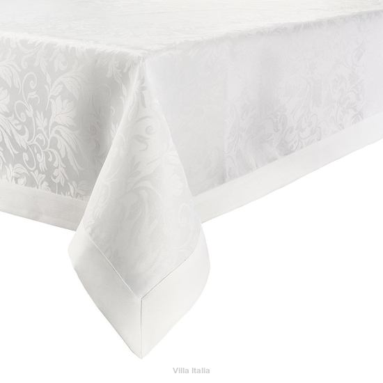 Elegancki obrus biały 260 na 140 cm żakardowy