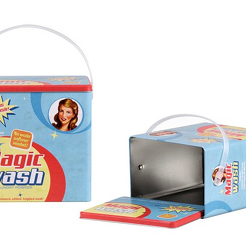 Pojemnik puszka metalowa na proszek do prania wysokość 19,5 cm