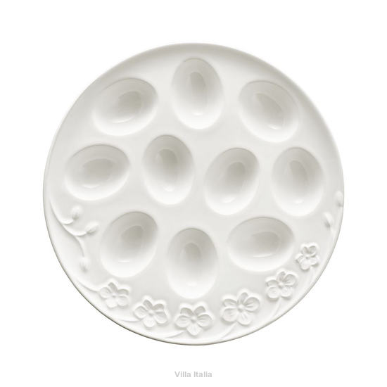 Półmisek na jajka ceramiczny okrągły, na 10 jajek